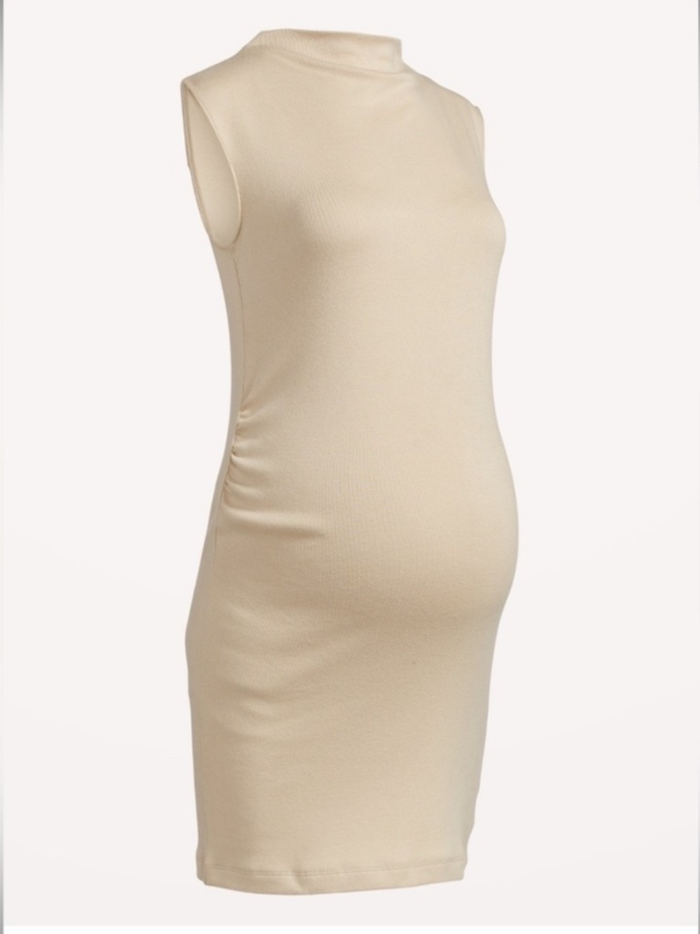 Maternity Sleeveless Beige Dress
